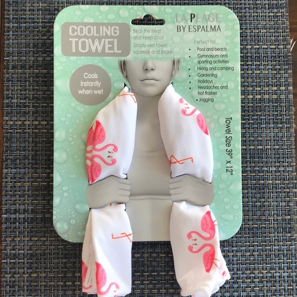 Nwt La Plage By Espalma Cooling Towel Flamingo Nwt